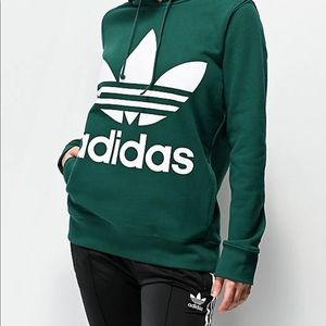 Green Adidas Trefoil Hoodie